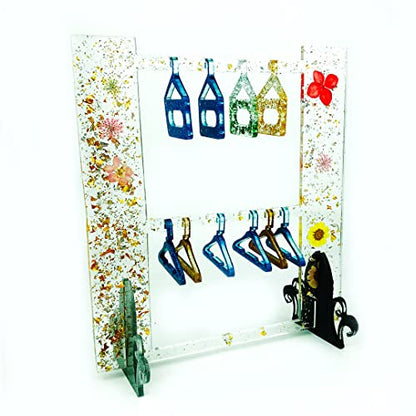 Silicone Jewelry Organizer Resin Molds Earring Holder Mold Jewelry Display Stand Silicone Molds Mini Hanger Rack for Epoxy Resin Casting Necklaces Bracelets Rings Storage DIY