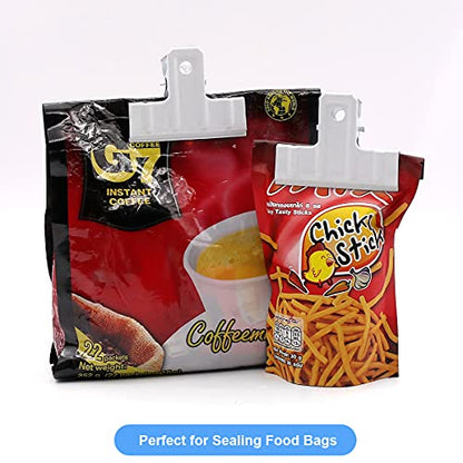 Coideal White Bull Clips Thickened - 10 Pack 3 Inch Long Large Metal Binder Paper Clips Clamps for Food Bags, Office & Home Kitchen (77 mm) - color: White