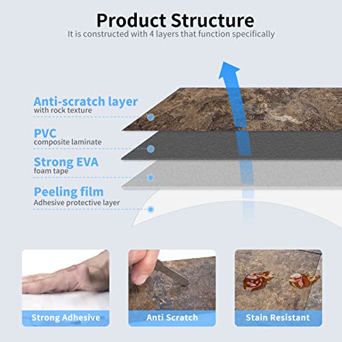 Art3d 102-Piece Peel and Stick Tile Backsplash for Kitchen Bathroom, 3in. × 6in. Stick on Subway Tile Rust Slate - color: Rust-slate