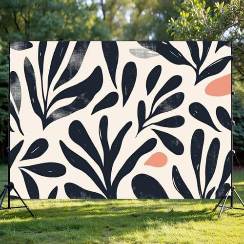 Photography Backdrop Photography Background Hand Drawn Minimal Abstract Organic Shapes Collage Contemporary Print for Photoshoot Portrait Photo Studio Video Prop Birthday Party Booth Decoration 7x5ft