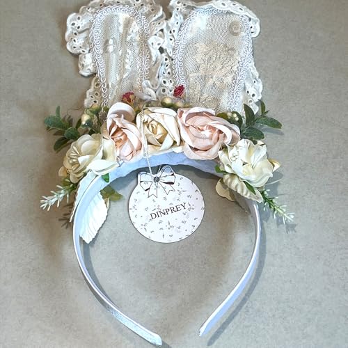 Easter Flower Bunny Ears Headband for Women Girls Easter Hairband Flower Rabbit Ears headband - color: Multicolor