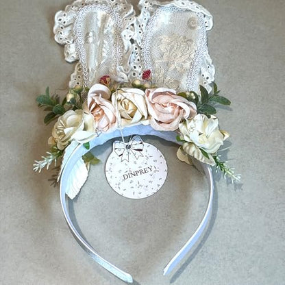 Easter Flower Bunny Ears Headband for Women Girls Easter Hairband Flower Rabbit Ears headband - color: Multicolor