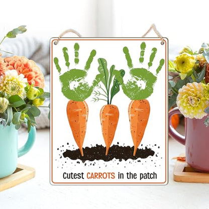 Cute Carrot Patch Wooden Plaque, Baby's First Easter Carrot Sign, First Easter Gifts for Babies Toddler, Holiday Home Decor, Baby Milestone Announcement Photo Props, Cutest Carrots In The Patch