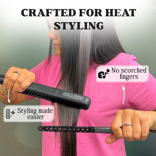 HerStyler Hair Comb For Straightening - Protects Hands - No More Knots - Styles Like A Pro - Versatile Hair Styling Comb - Travel Friendly (Black, Plastic, Dry Hair, 1 Count Pack of 1) - color: Black