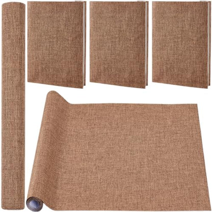 CRASPIRE 51 x 11.8 Linen Book Cloth Brown Books Binding Fabric Surface Paper Backed Bookcover Densely Woven Cloth Books Album Scrapbooking Archival Covering Protector Bookcloth Bookbinding Supplies - color: Brown