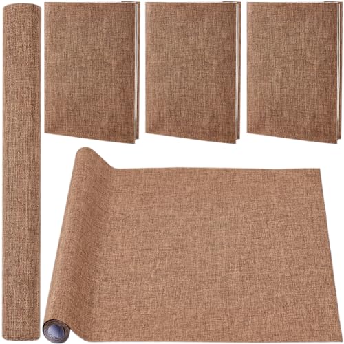 CRASPIRE 51 x 11.8 Linen Book Cloth Brown Books Binding Fabric Surface Paper Backed Bookcover Densely Woven Cloth Books Album Scrapbooking Archival Covering Protector Bookcloth Bookbinding Supplies - color: Brown