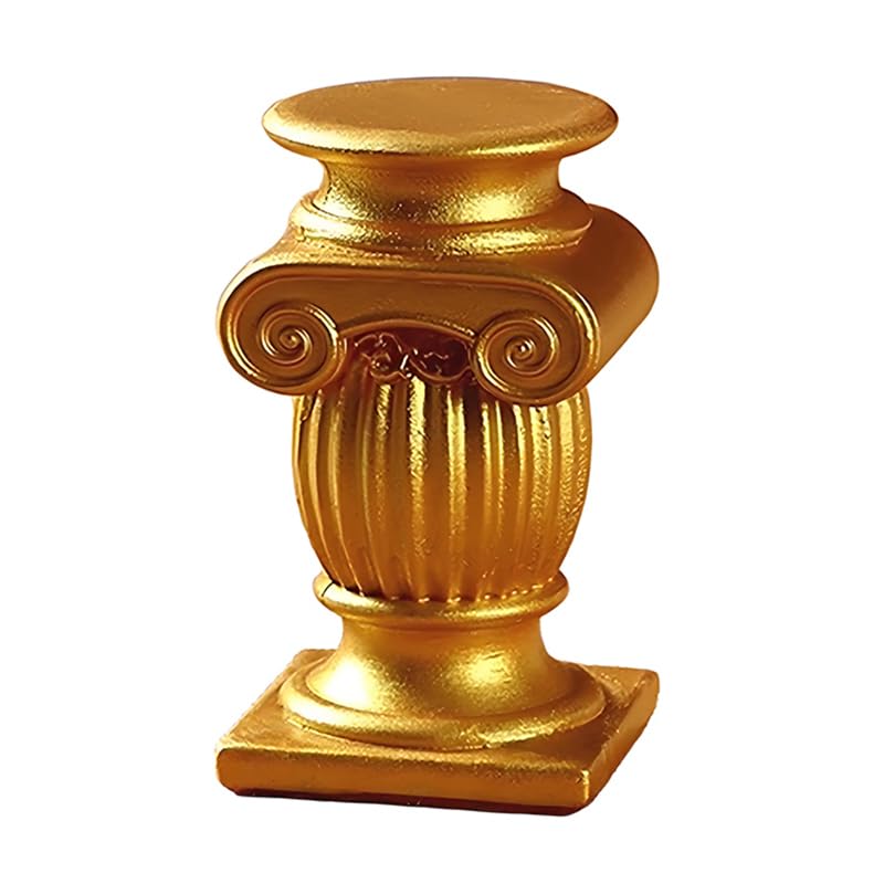 Mini Nordic Resin Roman Column, Greek Sculptural Angel Display, Photo Props, Candle Holder, Sketching Art Teaching Tools (Ionic B (Gold) - 8.2cm) - color: Ionic B (Gold) - 8.2cm