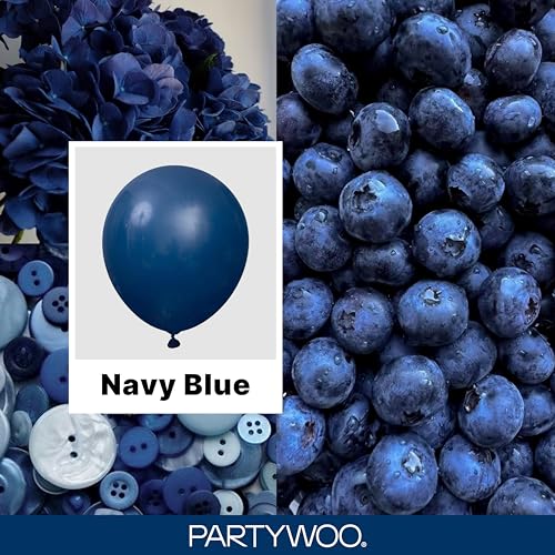 PartyWoo Navy Blue Balloons 127pcs Different Sizes of 36 18 12 10 5 Inch Dark Blue Balloon Arch Kit Garland for Graduation Wedding Sports Theme Boy Baby Shower Men Birthday Party Decorations Blue-Y72 - color: Blue-y72, size: 127PCS