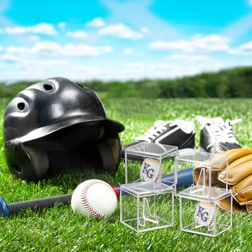 9 Pack Championship Ring Display Case Clear Acrylic Ring Case Display Box for Sports Baseball Basketball Softball Golf Single Ring Holder Stand, 2.16 Inch - size: 9 Pack