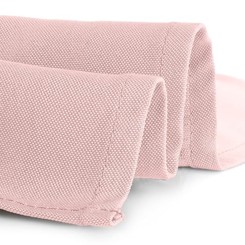 Gee Di Moda Cloth Napkins - 17 x 17 Inch Pink Dinner Napkins - Set of 12 Soft & Absorbent Washable Fabric Cloth Table Napkins with Hemmed Edges for Hotel Restaurant, Holiday Parties & Wedding - color: Pink