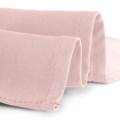 Gee Di Moda Cloth Napkins - 17 x 17 Inch Pink Dinner Napkins - Set of 12 Soft & Absorbent Washable Fabric Cloth Table Napkins with Hemmed Edges for Hotel Restaurant, Holiday Parties & Wedding - color: Pink