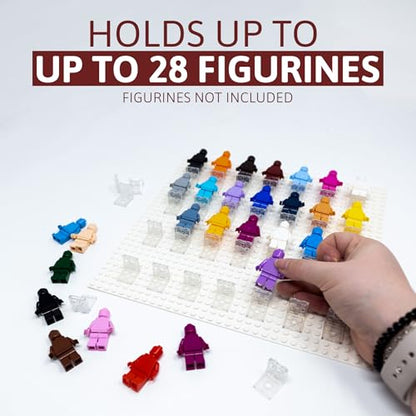 Figurine Display Case 10x20.125 Black Shadow Box for Miniature Figures 10x20.125 Black Wood Shadow Box with White Base to Display Up to 56 Block Figures - color: Black With White Backing, size: 10x20.125