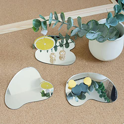mollensiuer 3 Pieces Geometric Shape Acrylic Photo Props Mirror Products Photography Background Decorations Pose Product Props