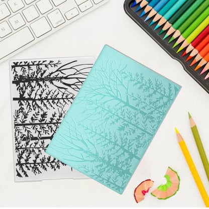 ABTOLS Tree Embossing Folders for Card Making, 3D Plastic Embossing Folder Branch Background Embossing Template Paper Crafts Plastic Textured Impressions for Card Making Scrapbooking - color: tree