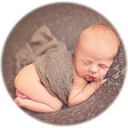 Zeroest Newborn Photo Prop Stretch Knit Wrap for Baby Photography Newborn Photoshoot Outfits Boys Girls Posing Blanket (Soft Brown) - color: Soft Brown