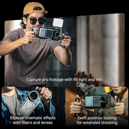 SmallRig Phone Video Cage Dual Handheld Kit for iPhone 17 Pro, Phone Rig with Wireless Quick Release Side Handle, 17mm T-Mount & Lens Backplate for Video Recording/YouTube/Live Streaming/Vlog - 5540 - style: Dual Handheld Kit