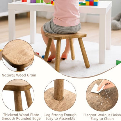 Youeon 12 Inch Square Solid Wooden Step Stool, Non-Slip One Step Stool for Adults, Holds up to 300 Lbs, Portable & Sturdy, Footstool for Bedroom, Bathroom, Kitchen, Easy to Assemble - size: 11.8"D x 11.8"W x 11.4"H