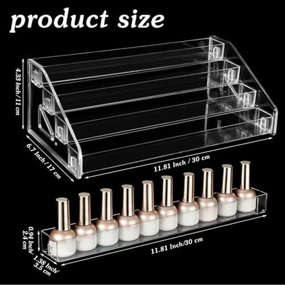 Jetec 2 Pcs Acrylic Card Display Stand Versatile Display for Trading Cards Greeting Card Sunglasses Organizer Nail Polish Holder Essential Oils Cosmetic Cases Eyewear Rack(4 Tiers Style) - style: 4 Tiers Style