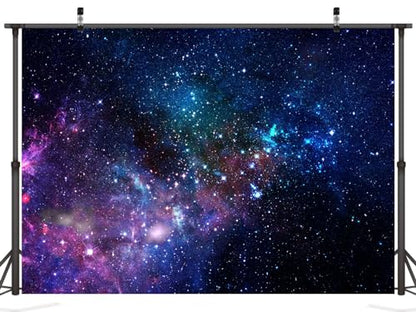 5x3ft Fabric Starry Outer Space Backdrop Photography Universe Milky Way Stars Background Galaxy Nebula Decorations Kids Adult Birthday Party Backdrop Baby Shower Photoshoot Studio Props - size: 5x3FT