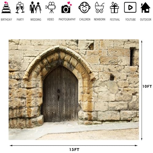 Stone Wall Backdrop Ancient Jerusalem Buildings Backdrops, 15x10ft, Old City Jerusalem Israel Cityscape Photography Background Party Supplies Room Decor Banner Photo Booth Props - size: 15x10