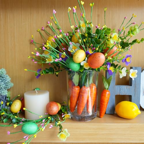 Winlyn 12 Pcs Artificial Mini Carrots Decorative Orange Foam Carrots Lifelike Simulation Artificial Vegetables 5.1" for Home Kitchen Decor DIY Craft Spring Easter Basket Bowl Filler Wreath Photo Props - size: Small