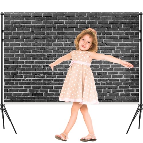 10x6.5 Ft Brick Wall Backdrop，Large Polyester Fabric Black Brick Backdrop Photo Backdrops Background for Halloween Party Christmas Halloween Decoration Photo Booth Prop Banner - color: Black Brick backdrop, size: 10x6.5ft