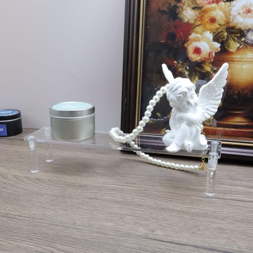 T Tulead Acrylic Riser Clear Display Risers Stand Tabletop Display Risers Rectangular Organizer Shelf 1 Tier for Perfume Jewelry Cupcake - size: 1 Tier