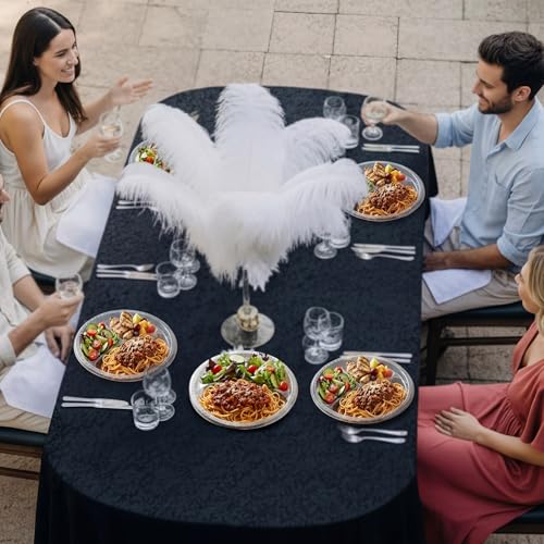 Umigy 100 Pcs 10 Inch 3 Compartments Divided Plastic Plates Bulk Colorful Disposable Heavy Duty Round Dinnerware for Party Valentine Wedding Birthday(Transparent) - color: Transparent