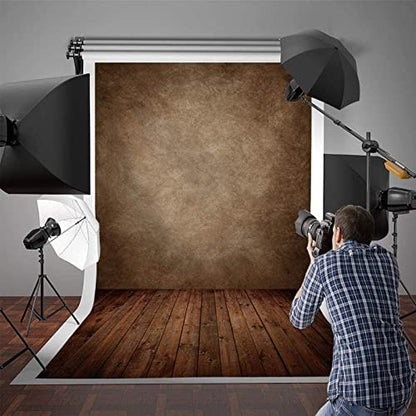 Allenjoy 8x12ft Soft Retro Abstract Brown Wall with Wood Floor Backdrop for Kids Photography Baby Newborn Cake Smash Photo Shoot Background Photographer Props - size: 8'x12'