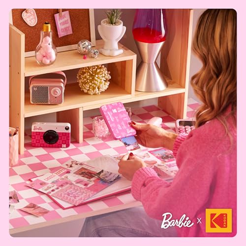 Kodak x Barbie Instant Smartphone Portable Photo Printer, Full Color, Wireless, Zink 2x3” (5.1x7.5 cm) Sticky-Back Photos, Print from iOS & Android Devices with Fun Editing App, Signature Style - color: Barbie Signature, style: Printer