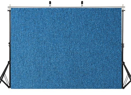12x10ft Fabric Blue Knit Fabric Backdrop Textured Cloth Surface Photography Background for Textile Party Decor Home Wall Hanging Tapestry Photo Props - size: 12X10ft