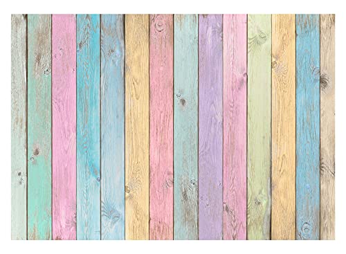 Allenjoy 7x5ft Colorful Wood Photography Backdrops for Girls Boys Kids Baby Portrait Baby Shower Wooden Texture Painting Banner for Birthday Party Background Photo Studio Props