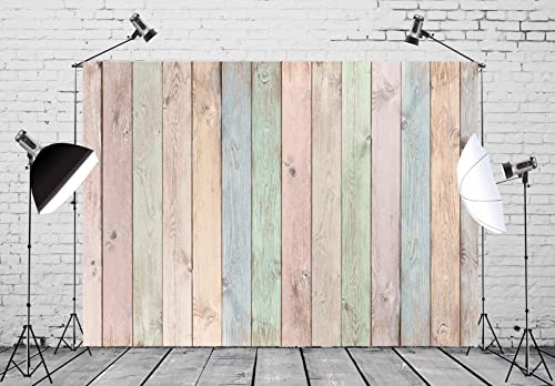 BELECO 10x8ft Fabric Wood Backdrop Pastel Colored Wood Planks Texture Photography Backdrop for Easter Decor Birthday Party Baby Shower Boy Girl Portrait Product Photoshoot Pets Photo Background Props - size: 10x8FT