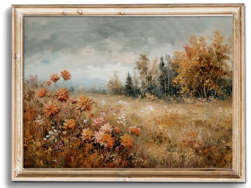 uniro Vintage Fall Landscape Wall Art Prints, Farmhouse Wall Decor, Neutral French Country Wall Decor, Unframed (8" x 10") - color: Fall Landscape