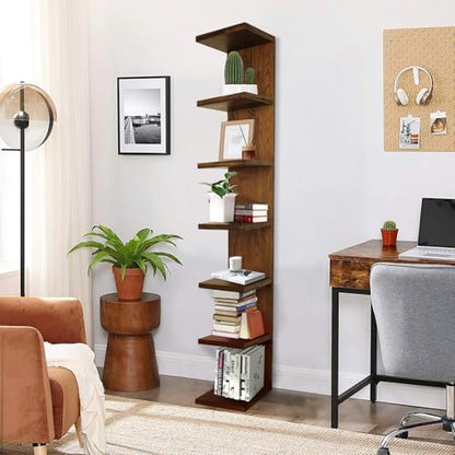 LitaEther Lack Wall Shelf,Display Floating Shelf (Solid Wood, 7 Tier) - color: Solid Wood, size: 7 Tier