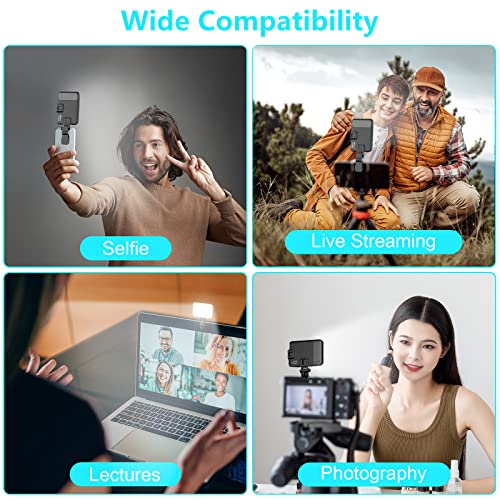 Hagibis RGB Video Light, 360° Full Color Selfie Light LED Camera Light with 3 Cold Shoe Mounts/CRI 97+/20 Scene Modes/2200mAh Rechargeable Portable Phone Light Photography Selfie Lighting - color: RGB