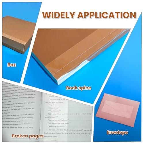 YINTTIAN 3Inch x 16.5Ft Archival Safe Book Repair Tape. Acrylic Acid Free Strong Adhesive Clear Tape for Textbook Spine, Photo Album, Library Repair Supplies, Removable Book Binding Tape - size: 3 Inch x 16.5 Feet