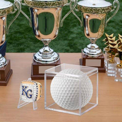 Championship Ring Display Case Clear Acrylic Ring Case Display Box for Sports Baseball Basketball Softball Football Single Ring Holder Coin Stand, 2.16 Inch - size: 1 Pack
