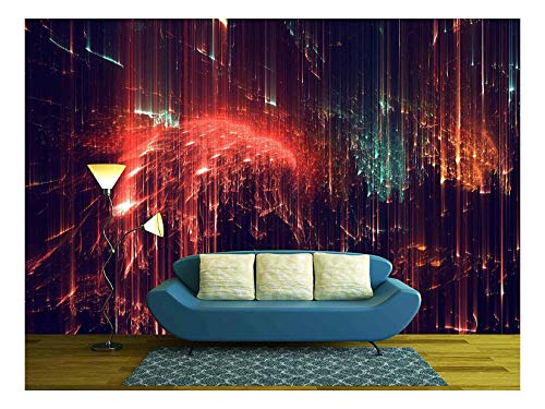 wall26 - Abstract Shapes Made of Fractal Textures - Removable Wall Mural | Self-Adhesive Large Wallpaper - 66x96 inches - color: Artwork - 18, size: 66"x96"