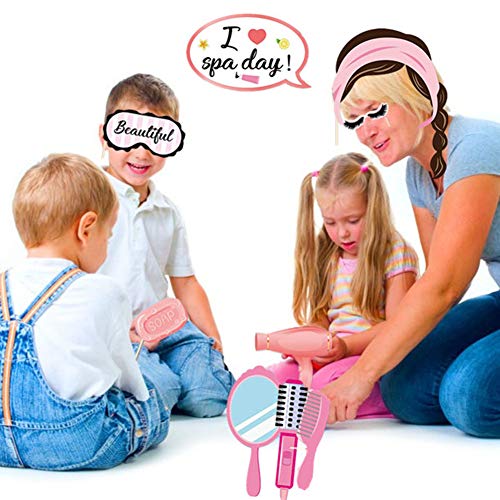 25Pcs Spa Photo Booth Props with Stick, Makeup/Spa Party Decorations for Women, Girls, Birthday Party Decorations, Makeup Selfie Props