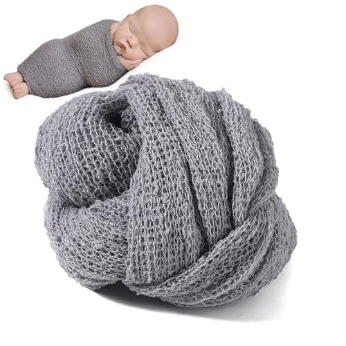 Newborn Photography Props Stretch Newborn Photography Wrap Blanket for Baby Boys Girls Posing Photo Shoot Props - color: Stone