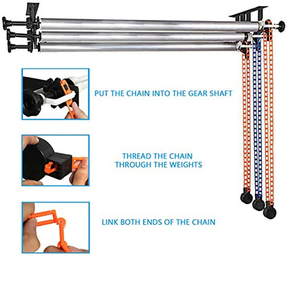 Photography Backdrop Wall Mount 3 Roller Support System, Manual Photo Background Ceiling Holder, Including 2 Tri-fold Hooks, 6 Expand Bars, 3 Chains, for Home Studio Live Stream Game Video - color: 3 Support Rollers