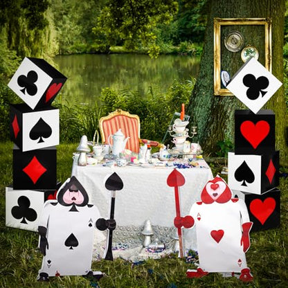 Zhanmai 12 Pcs Casino Party Decorations Las Vegas Game Night Party Supplies Large Poker Favor Goodie Boxes Bulk for Birthday Centerpieces 12 Inch