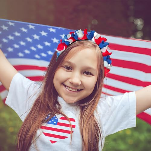 4th of July Headband Independence Day Hair Accessories Patriotic Hairband Simulated Flower Gifts Parade Party Supplies - color: Patriotic