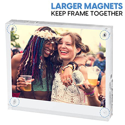 Mammoth DuraClear Magnetic Picture Frame 4x4 - Frameless Polaroid and Wallet Size Photo Holder - Ideal for Modern, Minimalist Decor - size: 4x4 Frame