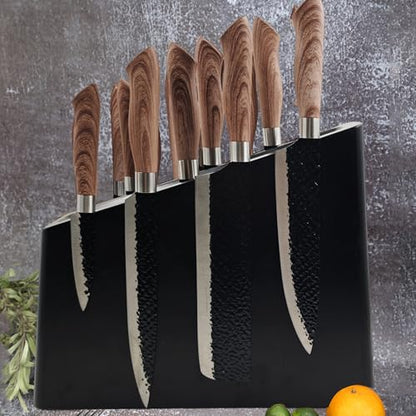 Resafy Magnetic Knife Wooden Block Knife Display Holder Rack Double Side Magnetic Stands with Strong Enhanced Magnets Kinves Strip Magnetic Knife Holder - color: Black