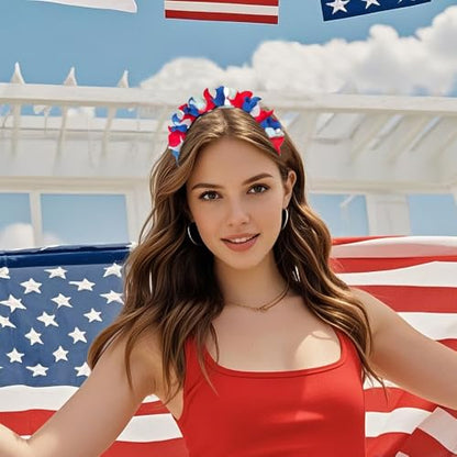 4th of July Headband Independence Day Hair Accessories Patriotic Hairband Simulated Flower Gifts Parade Party Supplies - color: Patriotic