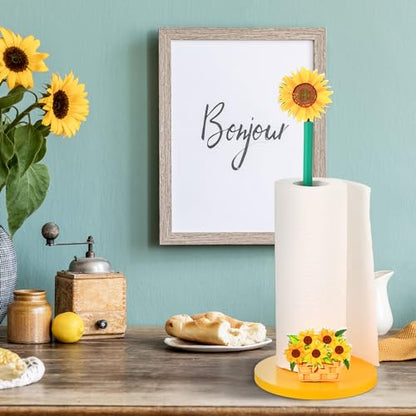 Namalu Sunflower Paper Towel Holder Sunflower Kitchen Decor Kitchen Fun Paper Towel Holder Dispenser for Bedroom Toilet Countertop Decor - style: Sunflower