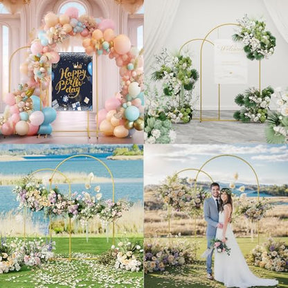 UDEAR Metal Arch Backdrop Stand Set of 2(7.2FT,6.0FT),Arch Kit for Weddings,Parties,Events,Climbing Plants,Baby Shower Photo Backdrops,Gold - color: Gold, size: 7.2FT,6.0FT