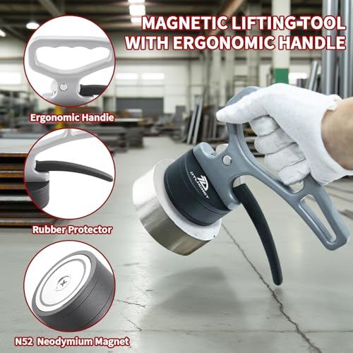 DTLHCNCT Strong Magnetic Pickup Tool with Quick Release Handle,Portable Lifting Magnet for Welding Positioning,Laser Cutting,Material Collection Ergonomic Design for Iron Plates, Steel & Metal Objects
